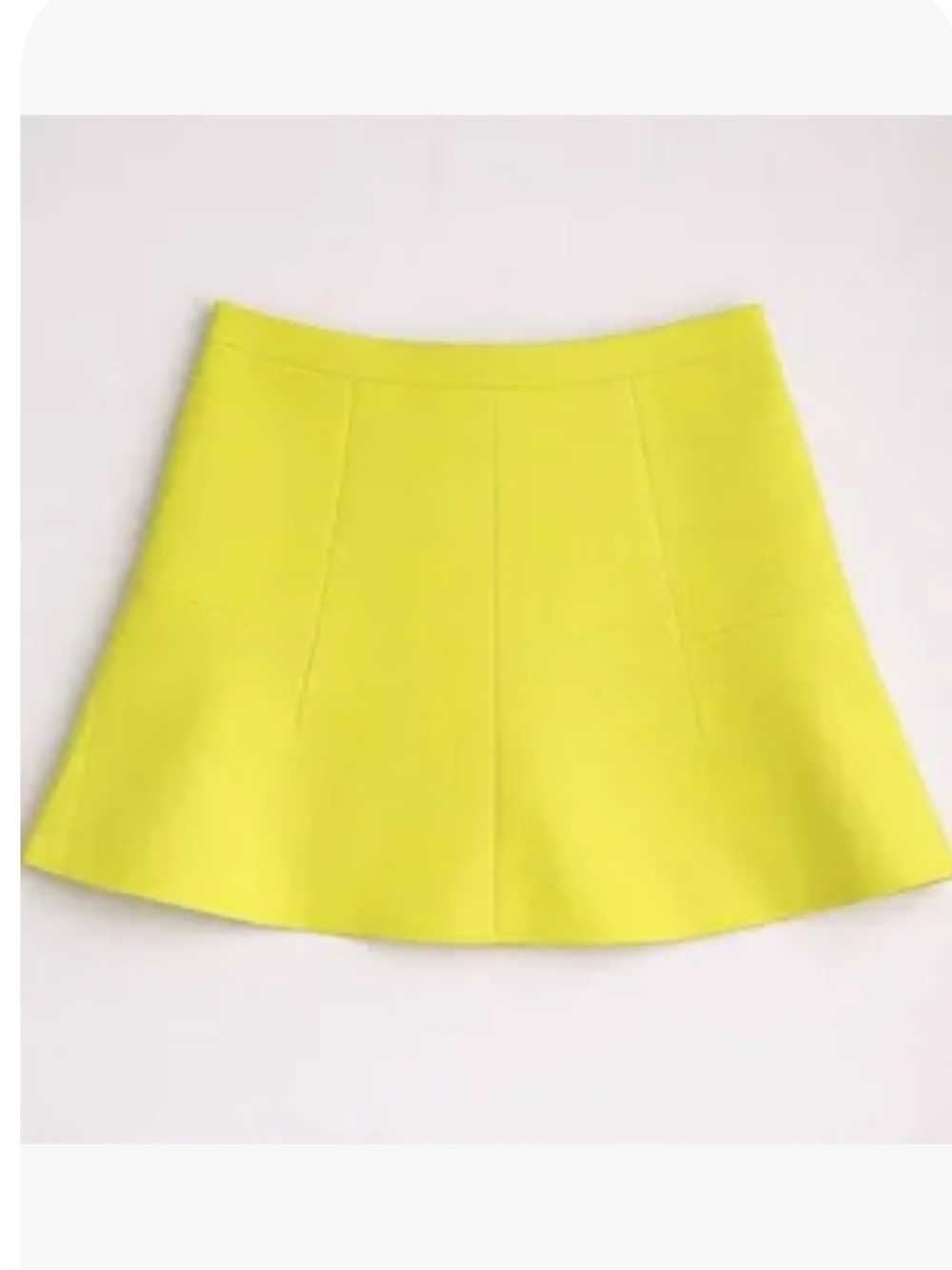 Bright Neon Yellow Green A Line Mini Skirt